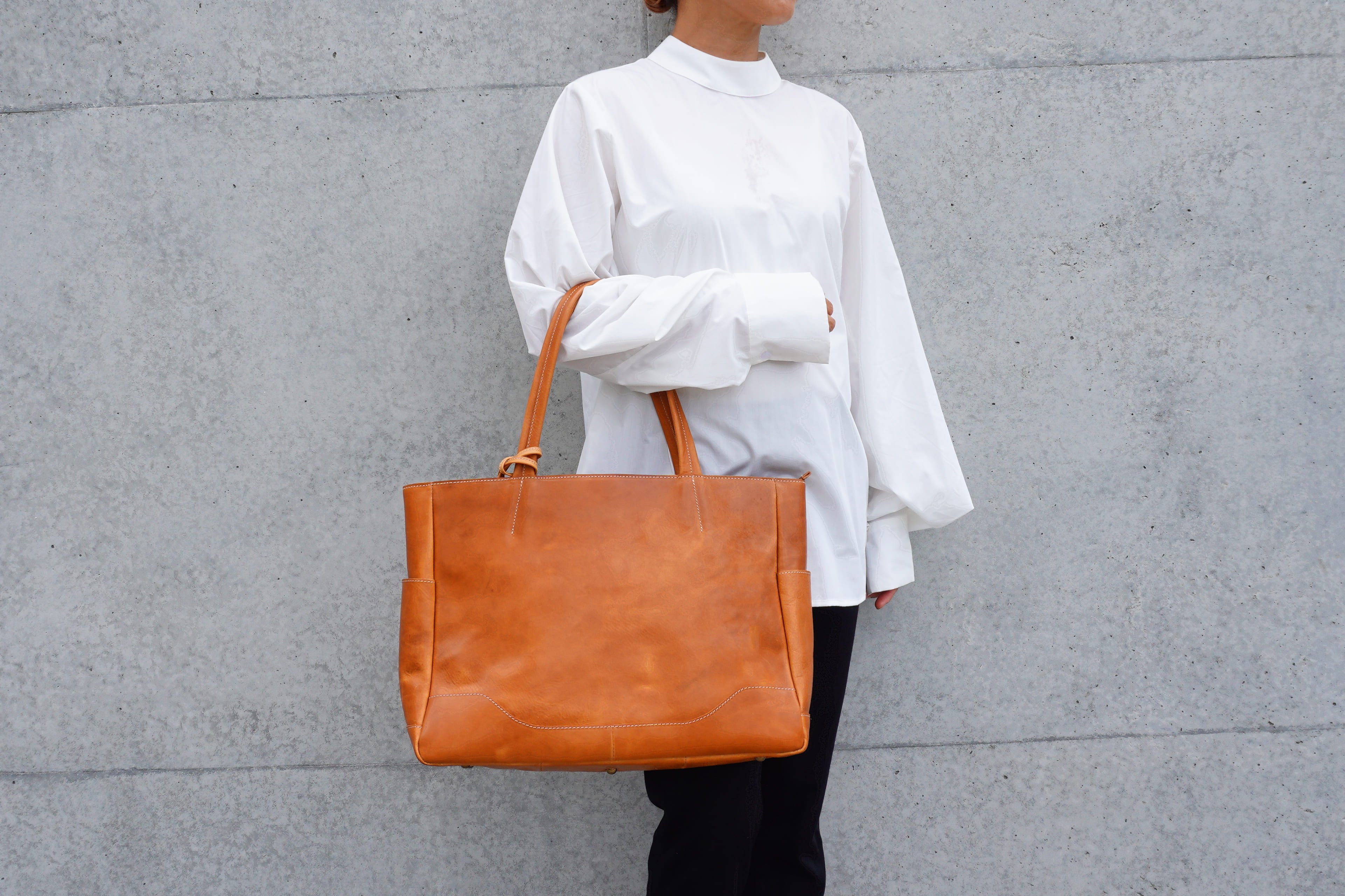 ◆イタリア産ブッテロヌメ牛革バックスキンレザートートバッグ　作家手作り★床革グレイブラック日本製帆布鞄ハンドメイド