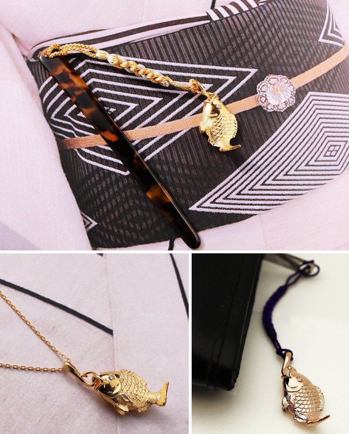 日本のふくもの！皆様にお福分け 鯛金（大金）根付の縁起物