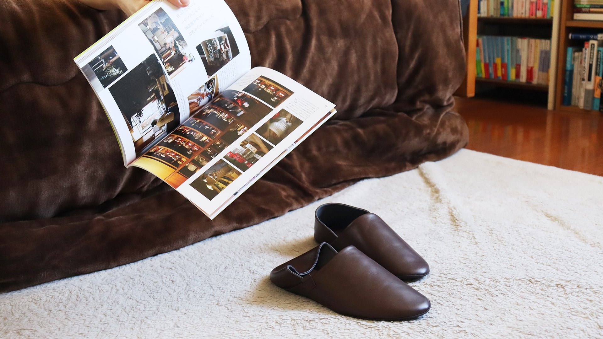 ぴまる ふわっと包み込まれる天然レザールームシューズでワンランク上の生活を