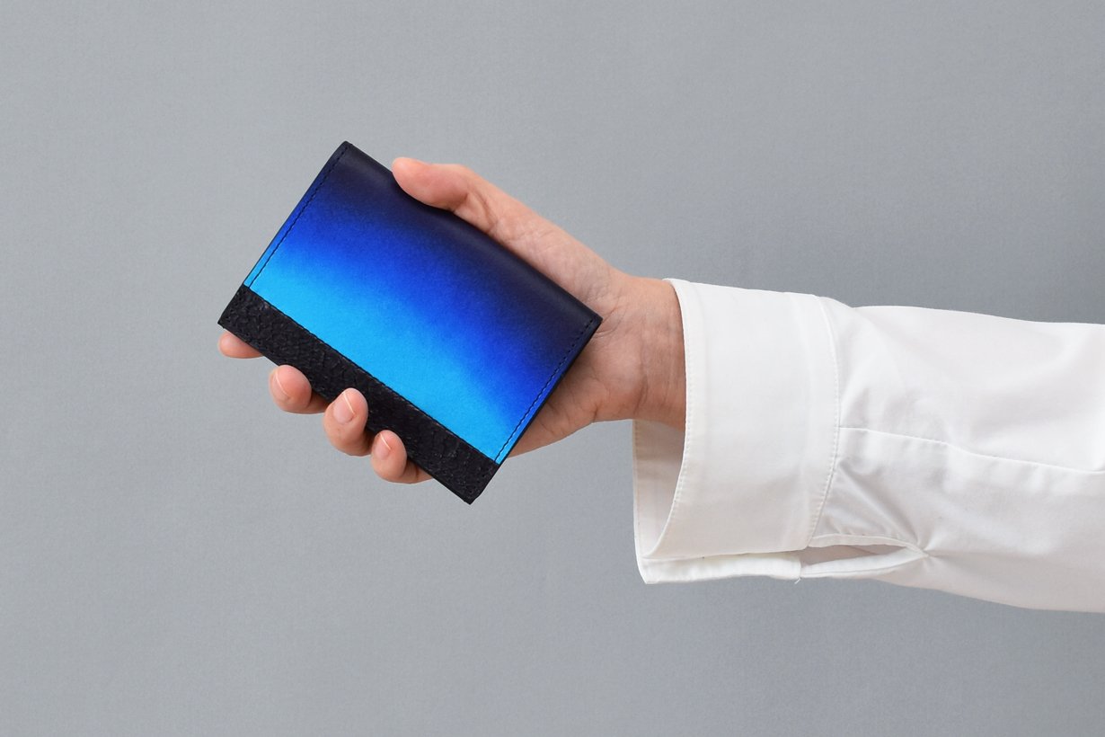 小型・大容量】ワンタッチで硬貨と紙幣にアクセス。グラデ＆フィッシュ