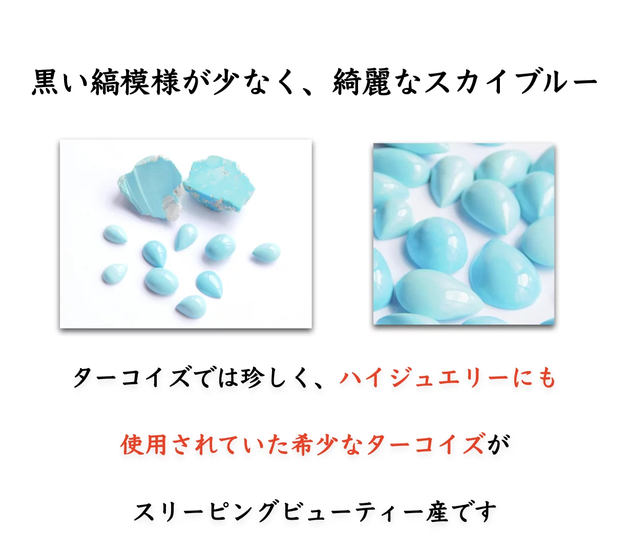 無処理のスリーピングビューティーターコイズを使ったピアス