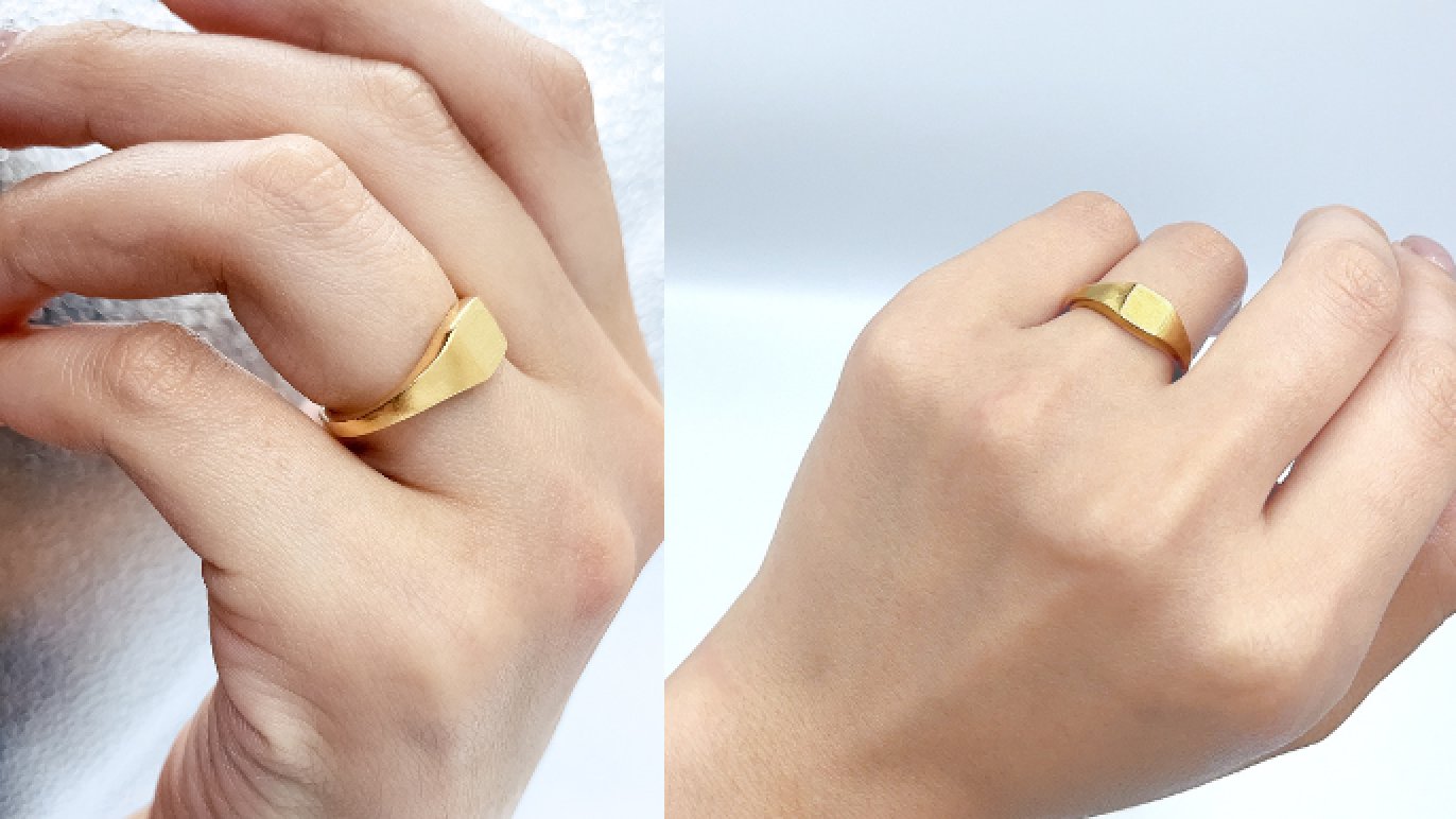 イニシャル刻印 シグネット スリム リング☆GOLD☆S925 eb1caae1-d648-4d34-abf0-