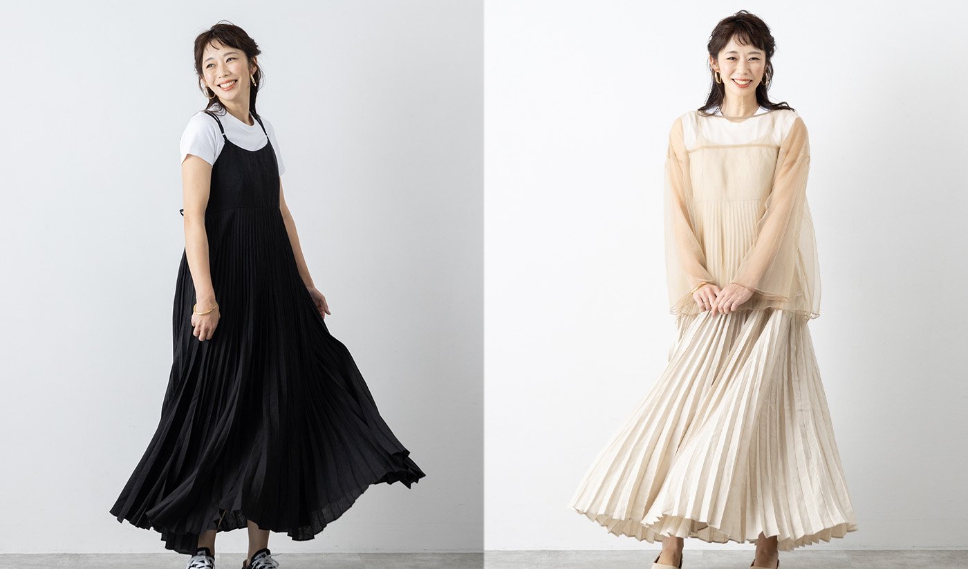贅沢なフレンチリネンで仕立てた、美しさが続く洗えるプリーツキャミ