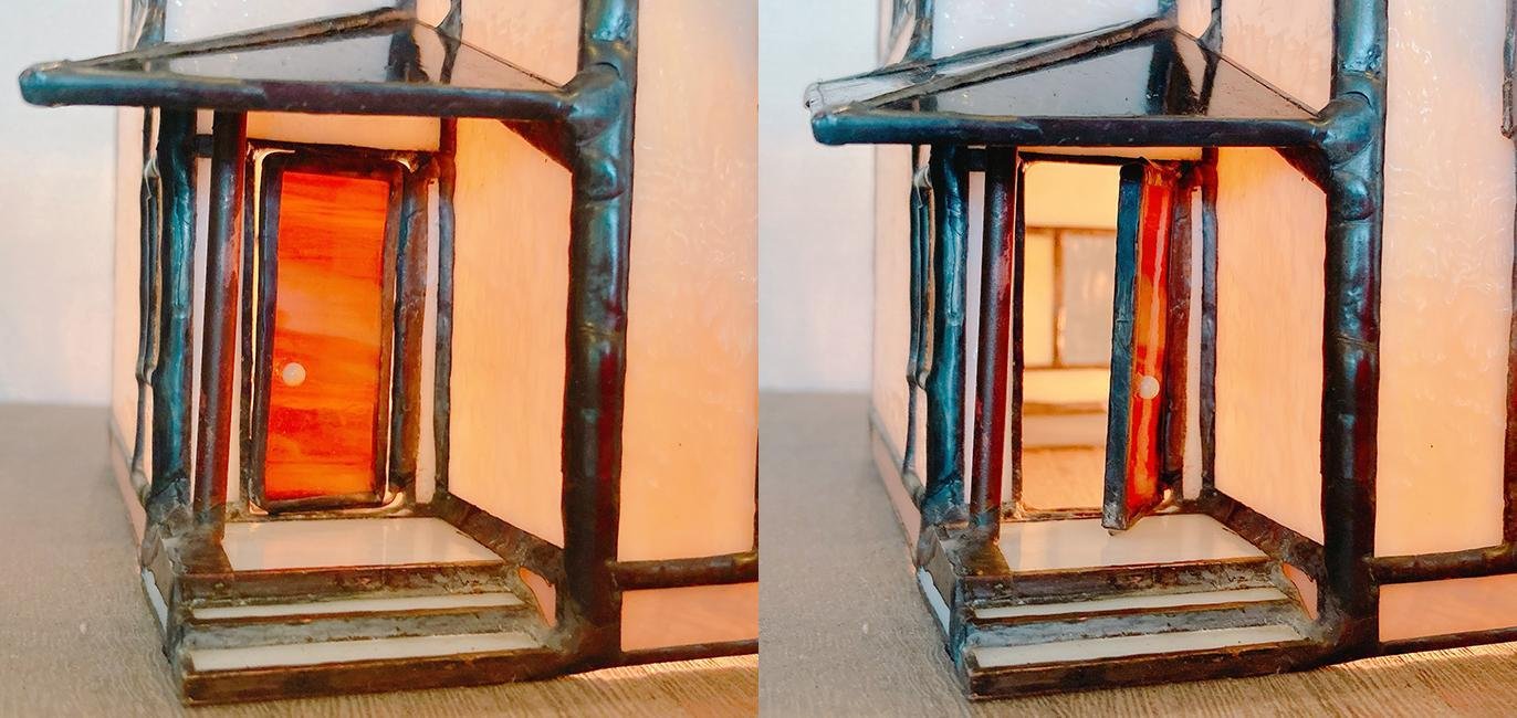 ステンドグラス　パーテーション　フラワー(1861)SI様ご注文　参考出品 ステンドグラス (SH-A46) 一部鏡面ガラス 913×480×18mm デザイン花束