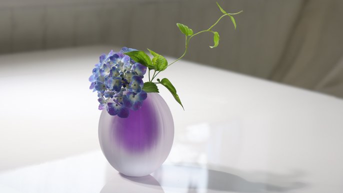□ガラス工芸 金彩のガラス瓶 作家もの 作者不明 吹きガラス