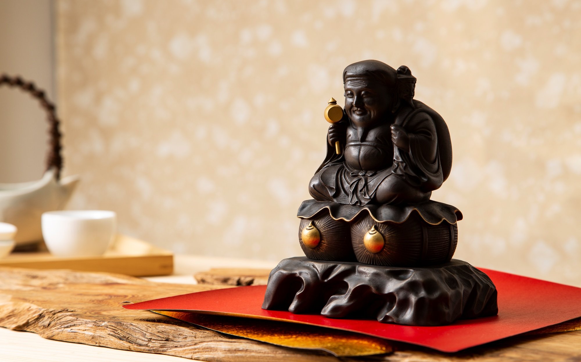 時代 堤物 陶製 大黒様 大黒天 根付 商売繁盛 五穀豊穣【MA864】 時代 堤物 陶製 大黒様 大黒天 根付 商売繁盛 五穀豊穣【MA864】